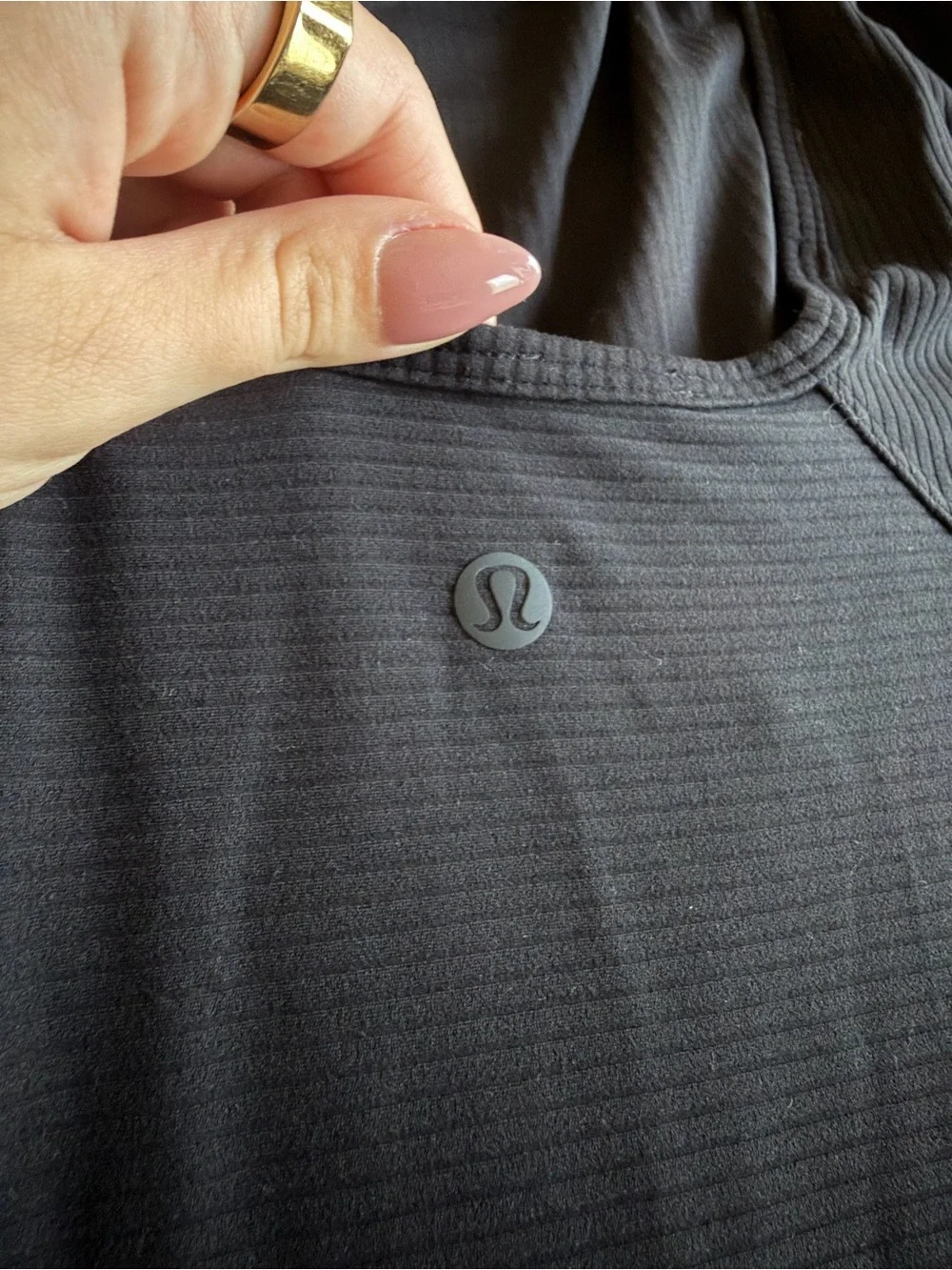 lululemon athletica Black Short-Sleeve Midi Dress
